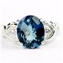 SR243, London Blue Topaz, 925 Sterling Silver Ladies Ring