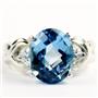 SR243, Swiss Blue Topaz, 925 Sterling Silver Ladies Ring