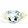 Sterling Silver Ladies Ring, Aquamarine, SR005