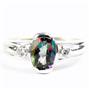 SR370, Mystic Fire Topaz, 925 Sterling Silver Ladies Ring