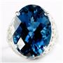 SR291, London Blue Topaz, 925 Sterling Silver Ladies Ring