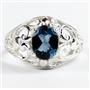 London Blue Topaz, 925 Sterling Silver Ladies Ring, SR111