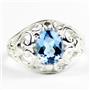 Swiss Blue Topaz, 925 Sterling Silver Ring, SR111