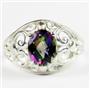 Mystic Fire Topaz, 925 Sterling Silver Ladies Ring, SR111