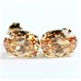 14k Gold Post Earrings, Champagne CZ, E002