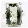 Sterling Silver Ladies Ring, 18x13mm Green Amethyst, SR039