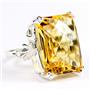 Sterling Silver Ladies Ring, 18x13mm Citrine, SR039