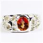 925 Sterling Silver Men's Nugget Ring, Twilight Fire Topaz, SR197