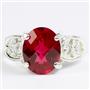 Created Ruby, 925 Sterling Silver Ladies Ring, SR369