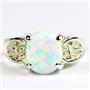 Created White Opal, 925 Sterling Silver Ladies Ring, SR369