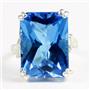 Sterling Silver Ladies Ring, 18x13mm Swiss Blue Topaz, SR039