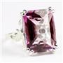 Sterling Silver Ladies Ring, 18x13mm Pure Pink Topaz, SR039