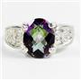 Mystic Fire Topaz, 925 Sterling Silver Ladies Ring, SR369