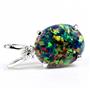 925 Sterling Silver Pendant, Created Black Opal, SP022