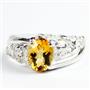 925 Sterling Silver Men's Nugget Ring, Citrine, SR368
