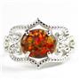 SR367, Created Red Brown Opal, 925 Sterling Silver Ladies Ring