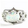 SR367, Created White Opal, 925 Sterling Silver Ladies Ring