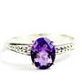 925 Sterling Silver Ladies Ring, Amethyst, SR371
