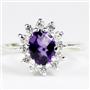 SR235, Amethyst, 925 Sterling Silver Ring