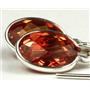 925 Sterling Silver Threader Earrings, Created Padparadscha Sapphire, SE005