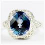 Sterling Silver Ladies Ring, Neptune Garden Topaz, SR009