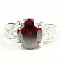 Garnet CZ, 925 Sterling Silver Ladies Ring, SR369