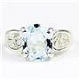 Aquamarine, 925 Sterling Silver Ladies Ring, SR369