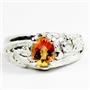 925 Sterling Silver Men's Nugget Ring, Twilight Fire Topaz, SR368