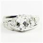 925 Sterling Silver Men's Nugget Ring, Silver Topaz, SR368
