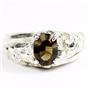 925 Sterling Silver Men's Nugget Ring, Smoky Quartz, SR368