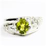925 Sterling Silver Men's Nugget Ring, Peridot, SR368