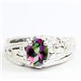 925 Sterling Silver Men's Nugget Ring, Mystic Fire Topaz, SR368