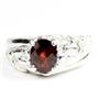 925 Sterling Silver Men's Nugget Ring, Mozambique Garnet,  SR368