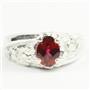 925 Sterling Silver Men's Nugget Ring, Crimson Fire Topaz, SR368