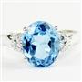 Swiss Blue Topaz, 925 Sterling Silver Ring, SR123