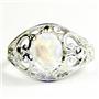Rainbow Moonstone, 925 Sterling Silver Ladies Ring, SR311