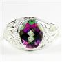 Mystic Fire Topaz, 925 Sterling Silver Ladies Ring, SR083