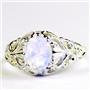 Rainbow Moonstone,  925 Sterling Silver Ladies Ring, SR113