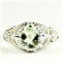Green Amethyst, 925 Sterling Silver Ladies Ring, SR113