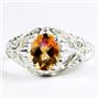 Twilight Fire Topaz, 925 Sterling Silver Ladies Ring, SR113
