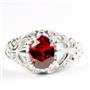 Garnet CZ, 925 Sterling Silver Ladies Ring, SR113