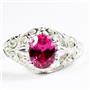 Created Pink Sapphire, 925 Sterling Silver Ladies Ring, SR113