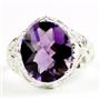 925 Sterling Silver Ladies Ring, Amethyst, SR114
