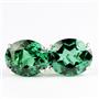 925 Sterling Silver Post Earrings, Russian Nanocrystal Emerald, SE202