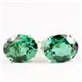 925 Sterling Silver Post Earrings, Russian Nanocrystal Emerald, SE102