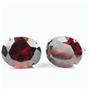 925 Sterling Silver Post Earrings, Garnet CZ, SE102