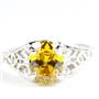 Sterling Silver Ladies Ring, Golden Yellow CZ, SR005