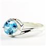 Swiss Blue CZ, 925 Sterling Silver Ring,SR186