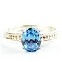 Swiss Blue CZ, 925 Sterling Silver Ladies Ring, SR371