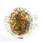 Created Red Brown Opal, 925 Sterling Silver Ladies Ring, SR114